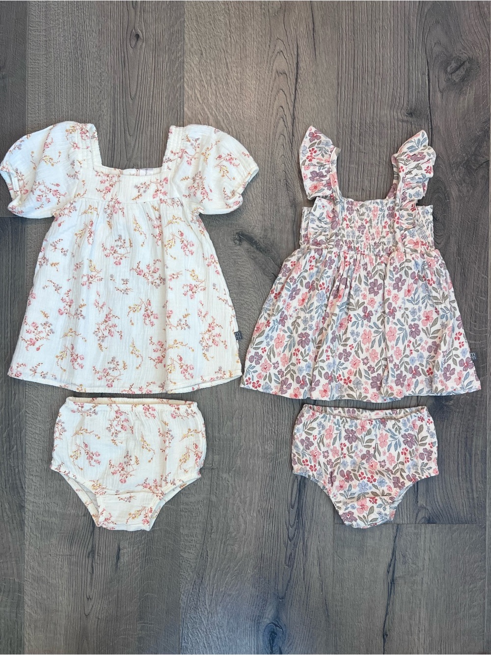 Floral Cotton Top & Bloomer Sets - 6-9 mo.